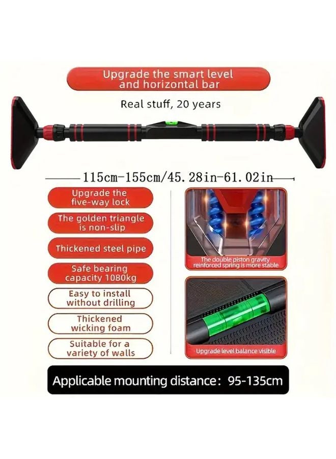Adjustable Doorway Pull Up Bar Home Gym Equipment Core Muscle Training Size L 47 24 62 99 Inch - Image 3